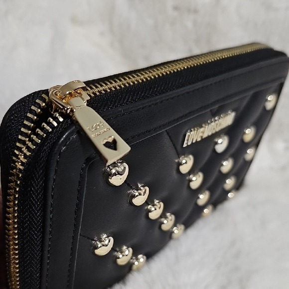 Love Moschino Quilted Heart Studded Continental Zip Wallet - Picture 6 of 12